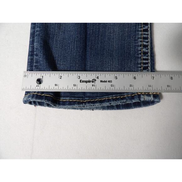 Suki Mid Slim Boot Jeans 26x31 Dark Wash Jewels Bling Pockets Y2K Rockabilly Vtg - Picture 3 of 16